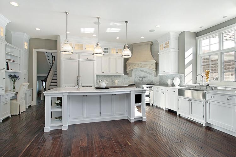 Luxury Kitchen with weathered wood floor