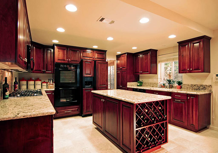 Luxury Kitchen with Cherry wood panels